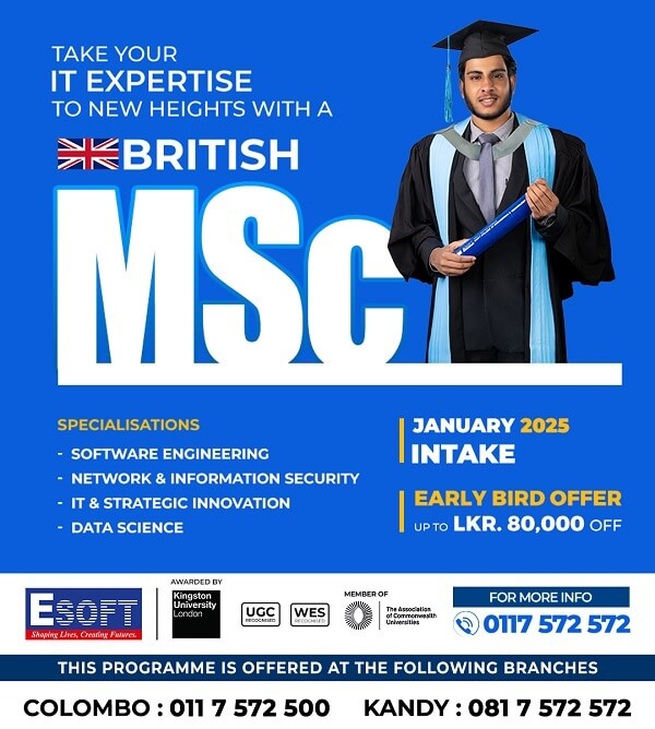 British MSc Program - Enhance Your IT Expertise | ESOFT - Leverage your existing qualifications to a prestigious UK IT MSc!